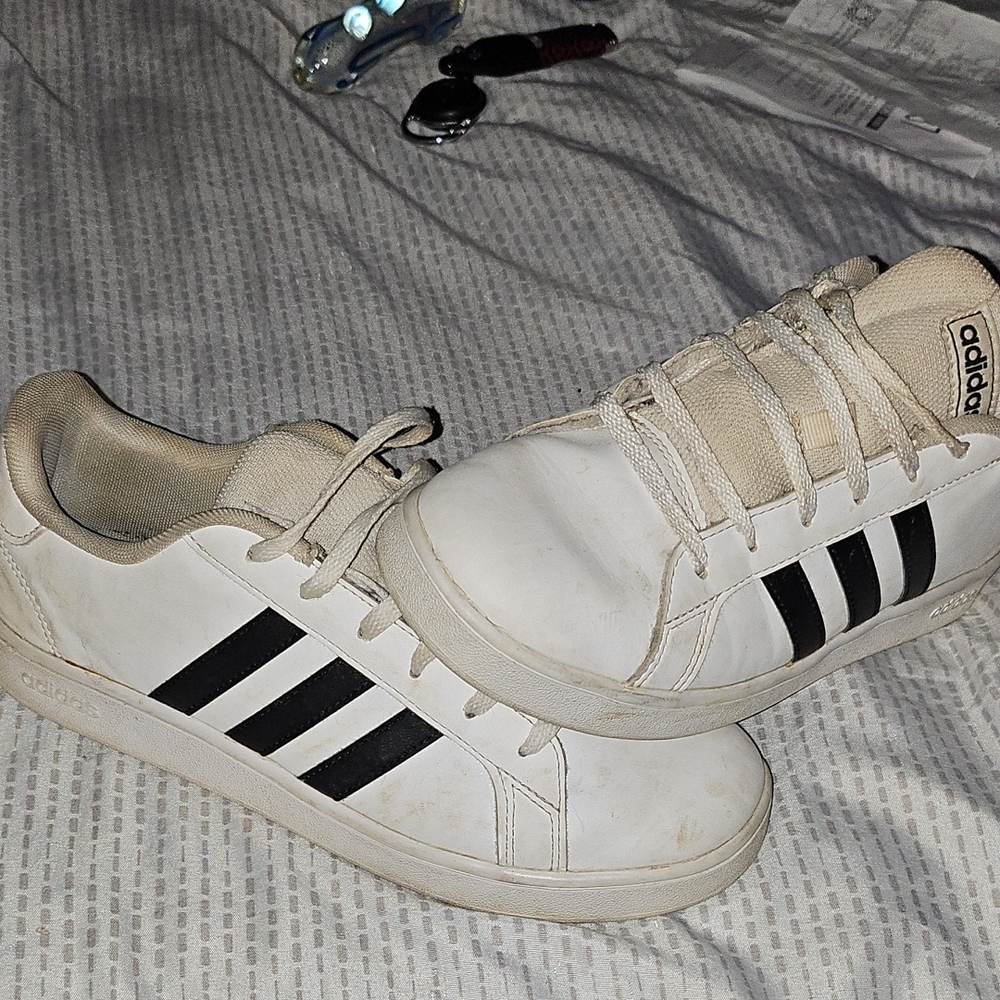 Adidas White and Black Superstar Sneakers